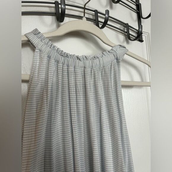 Loft Striped Ruffle Halter Flounce Top Size Large NWOT blue white - Picture 8 of 13